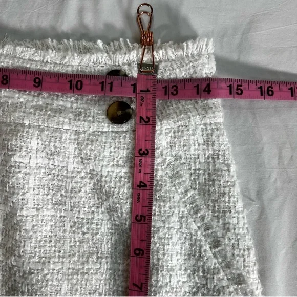 NEW NWT Ann Taylor Fringe Boucle Tweed Lined Short Mini Skirt Size 0 - Picture 14 of 15